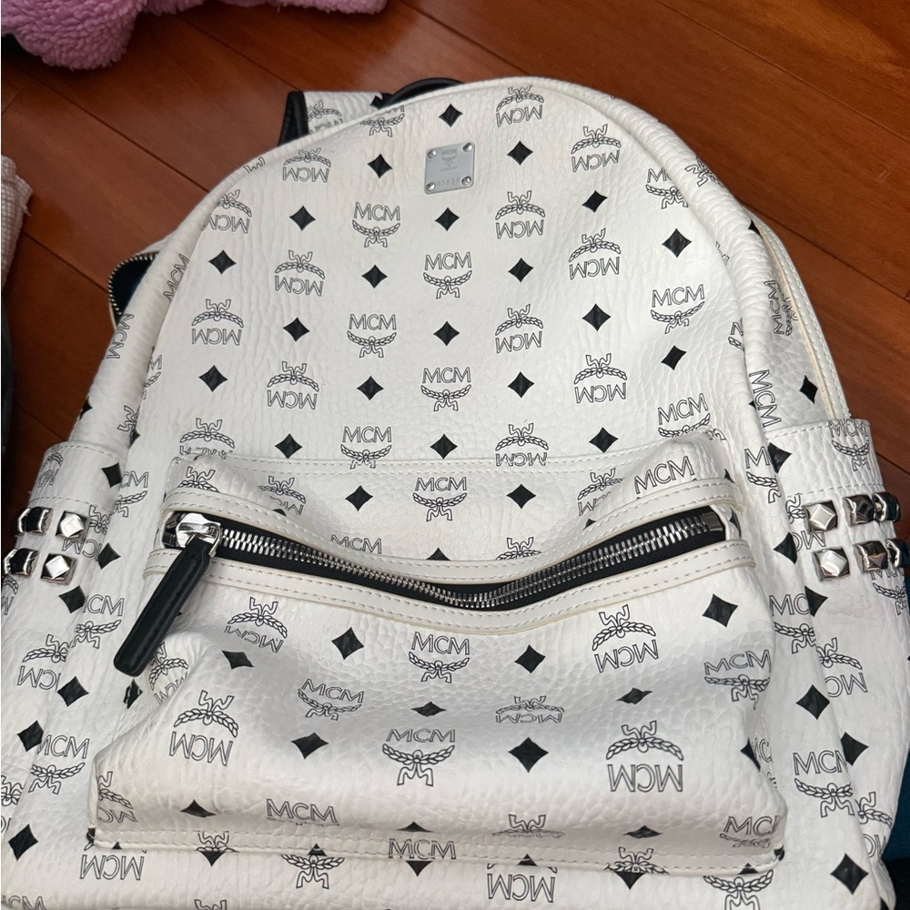 MCM White and Black Backpack